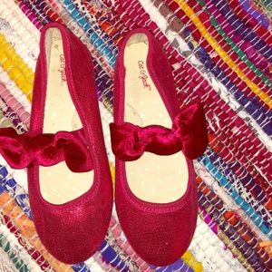 Cat & Jack Red Bow Flats
